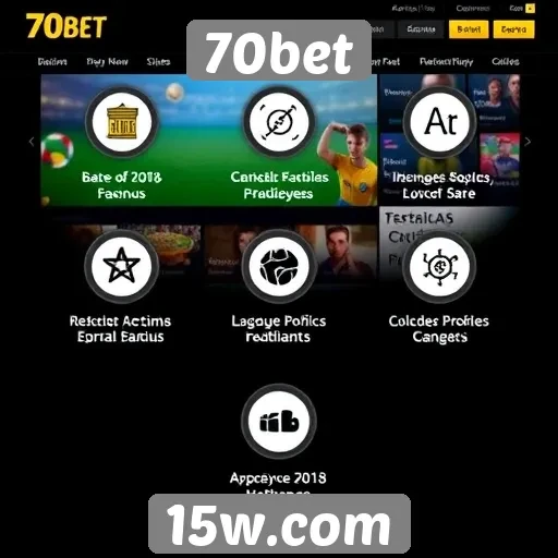 Características da interface do usuário do site 70bet